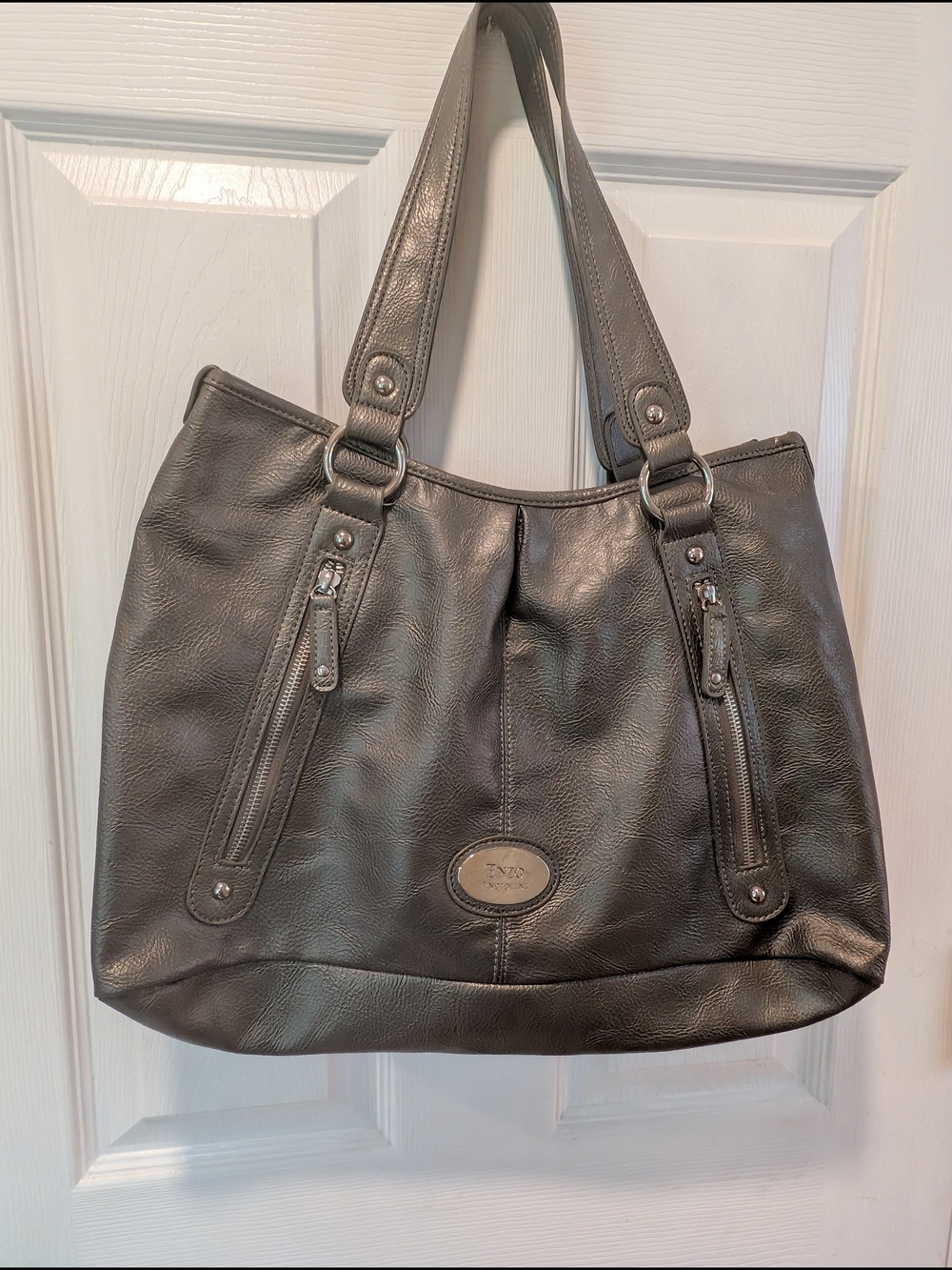 Enzo Angiolini Gun Metal Grey Tote/Hobo Bag